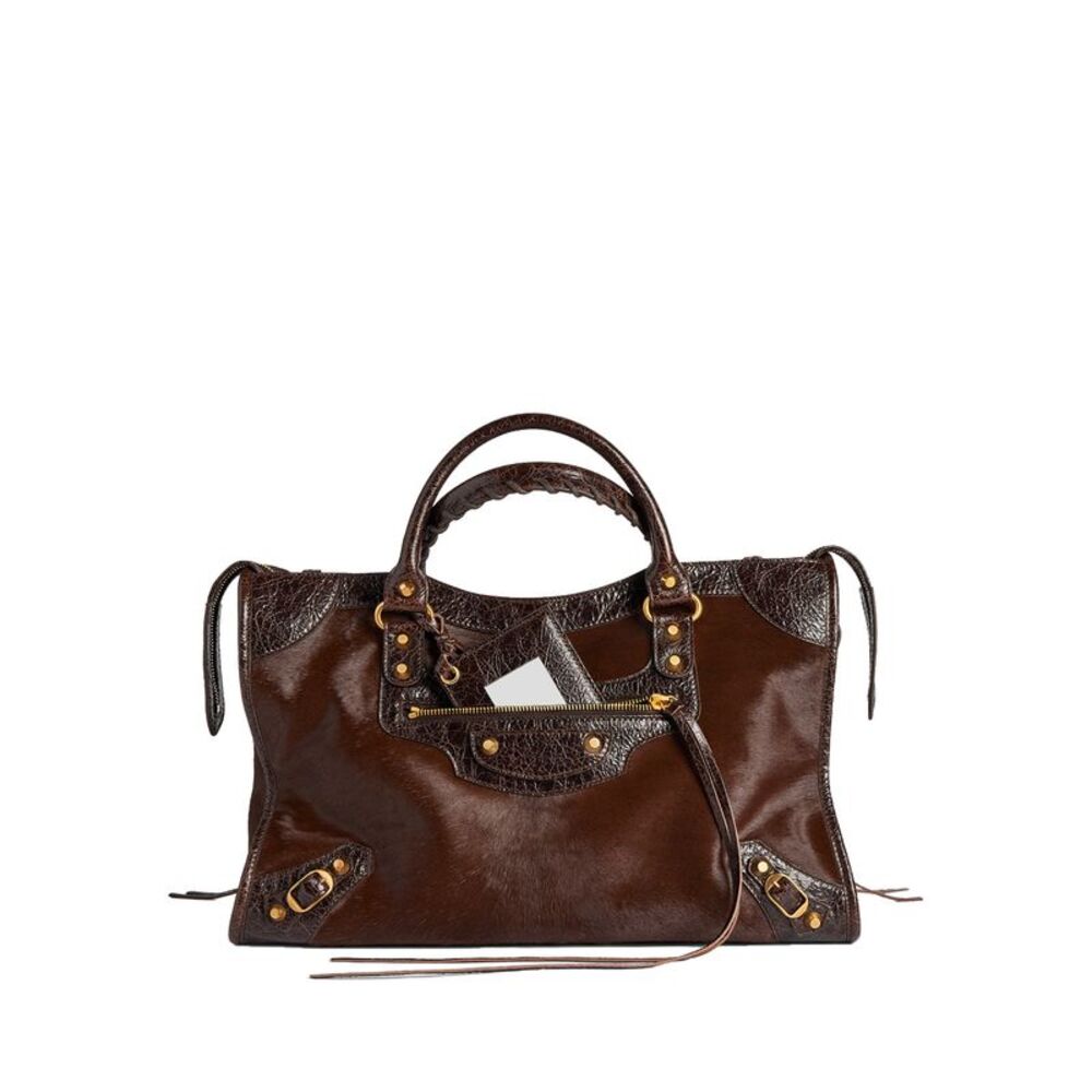 Balenciaga Women Borsa Le City Media In Cavallino E Pelle Arena